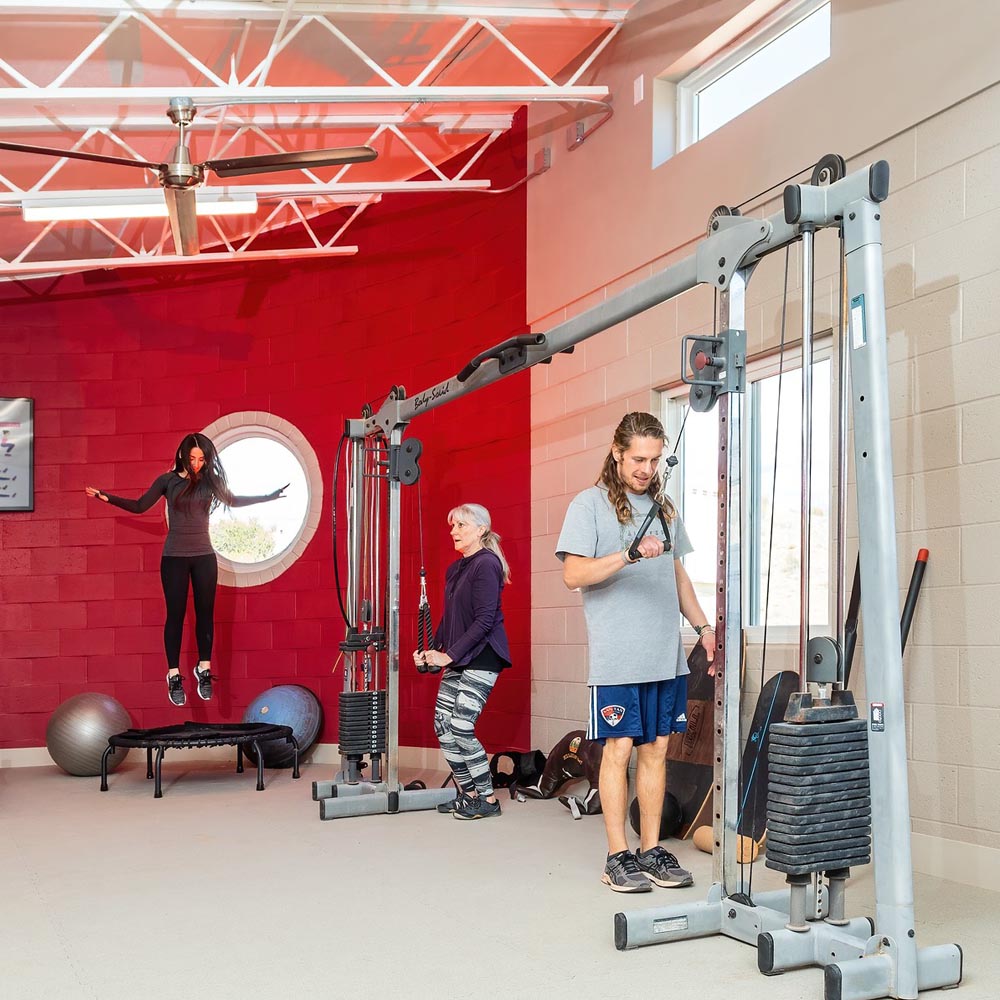 People working out at the fitness center